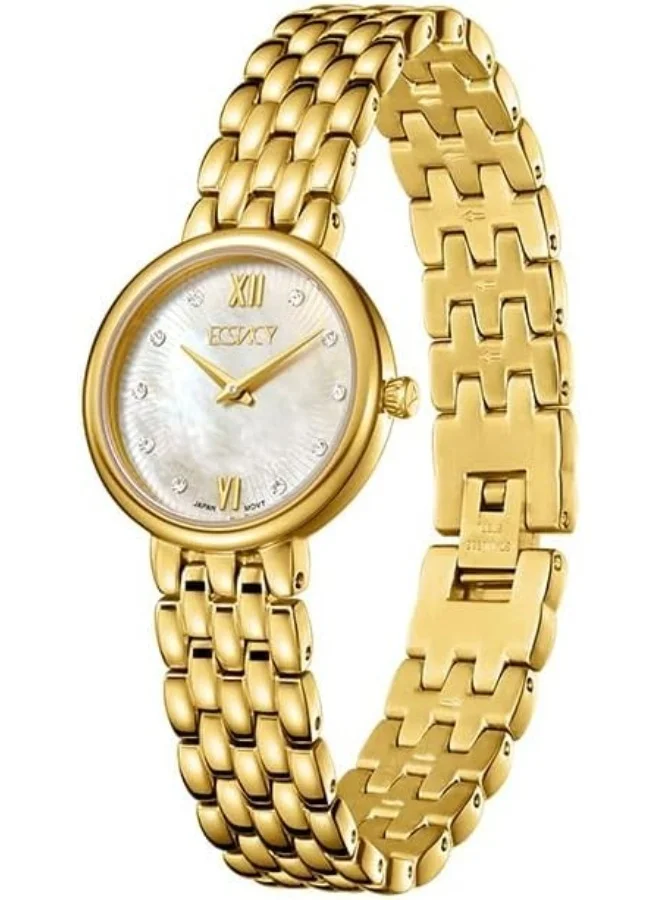 إكستاسي Women'S Vj20 Movement Watch, Analog Display And Stainless Steel Strap - E23510-Gbgmc, Gold