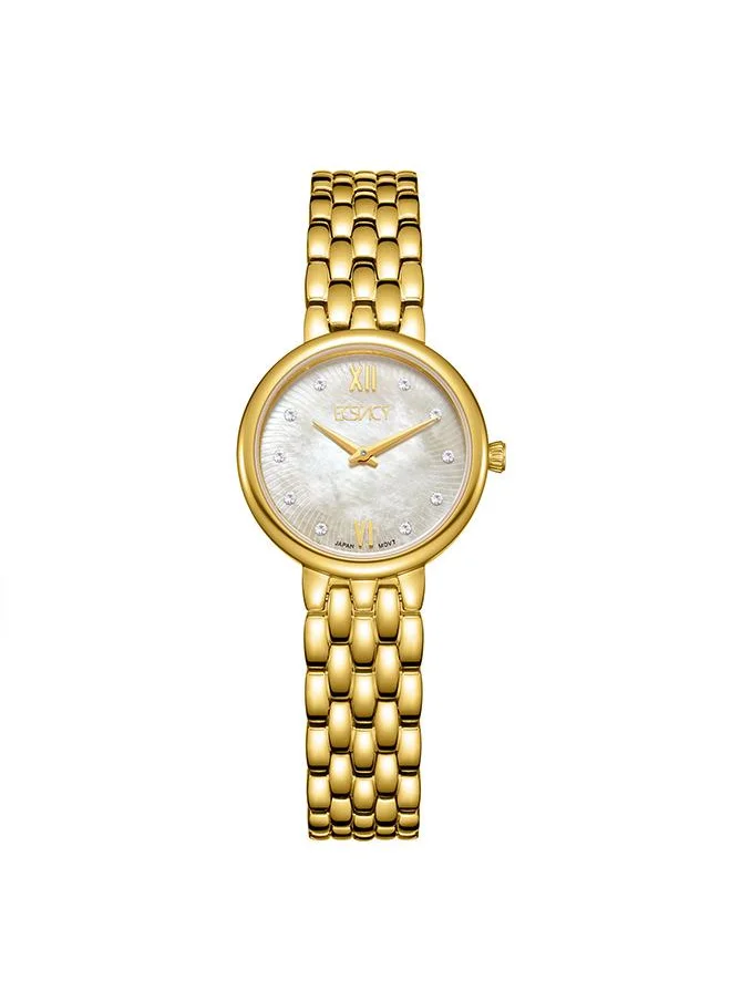 ECSTACY Ecstacy E23510-GBGMC Women's Analog Display Watch & Stainless Steel Strap Gold