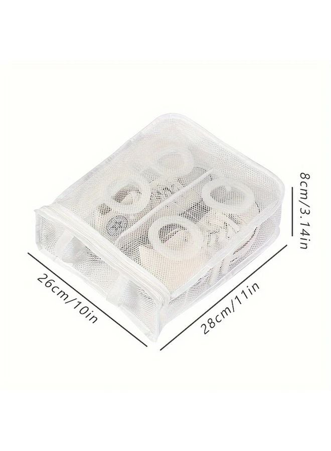 كيس غسيل شبكي أبيض للأحذية وحمالات الصدر والملابس الداخلية بسحاب مضاد للتشوه والتجفيف - Image 4
