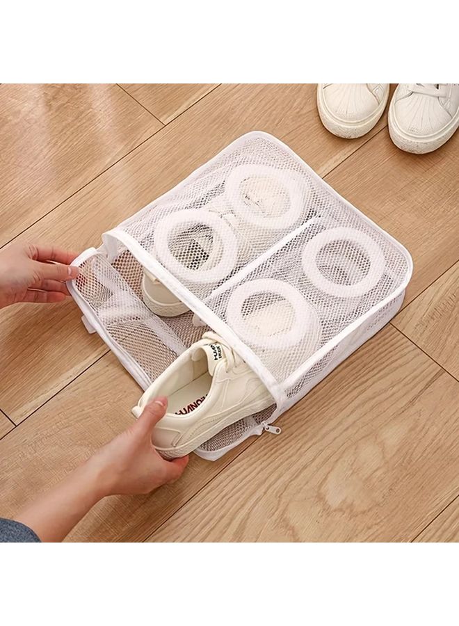 كيس غسيل شبكي أبيض للأحذية وحمالات الصدر والملابس الداخلية بسحاب مضاد للتشوه والتجفيف - Image 3