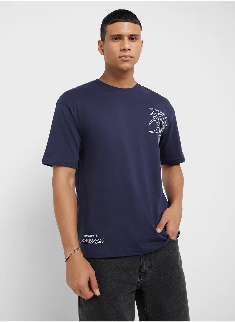 سفنتي فايف Oversized Graphic T-Shirt