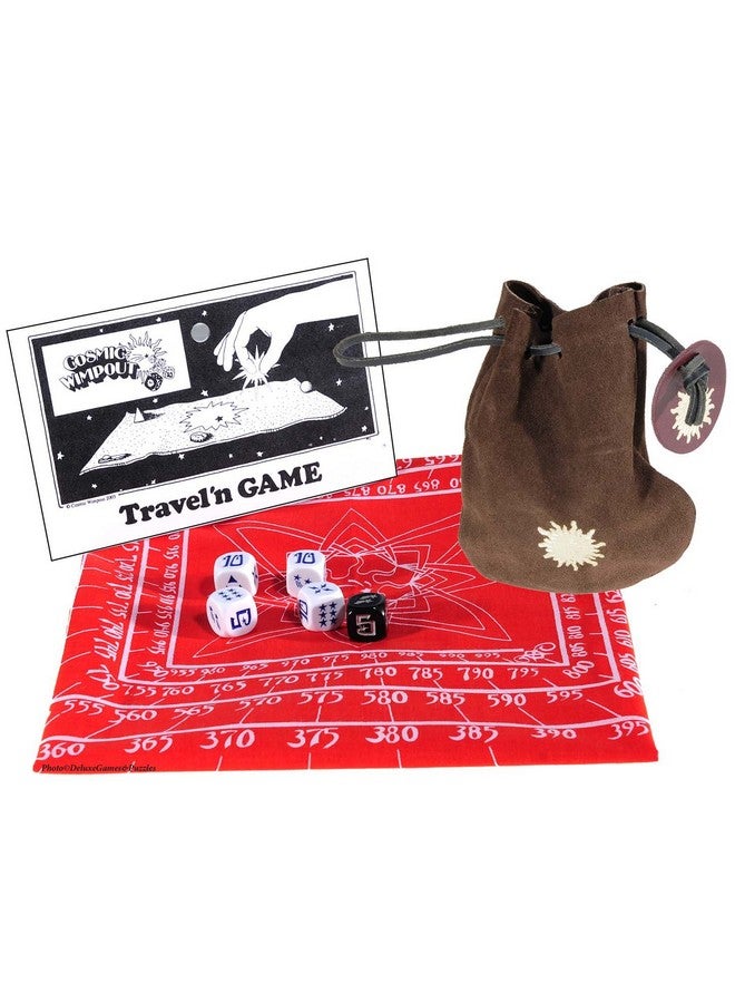 Deluxe Games and Puzzles Cosmic Wimpout Deluxe Traveln Game, Red Cloth Scoreboard, 5 Glass Gemstones, Bundled Items - Image 1