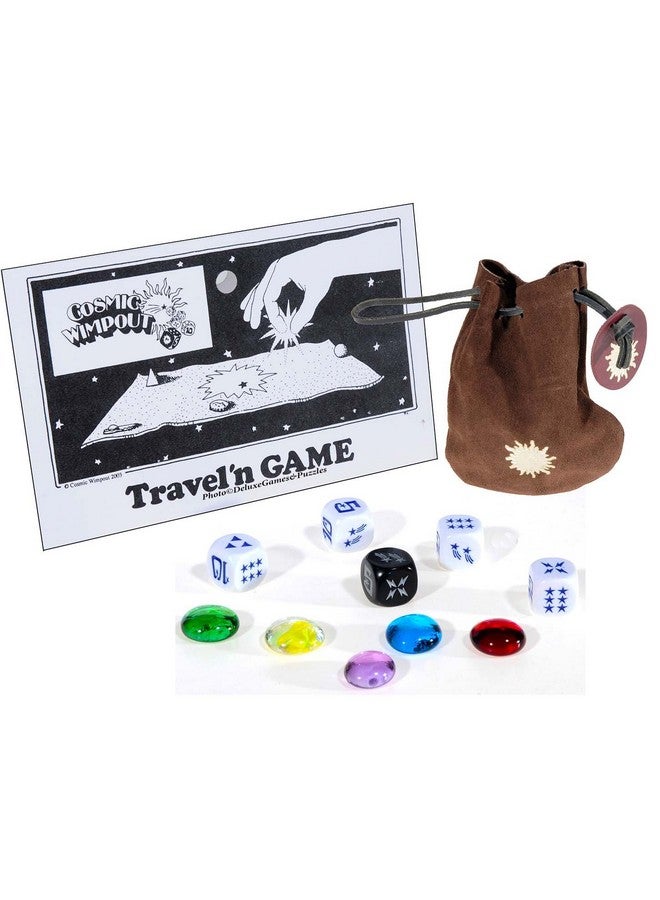 Deluxe Games and Puzzles Cosmic Wimpout Deluxe Traveln Game, Red Cloth Scoreboard, 5 Glass Gemstones, Bundled Items - Image 2