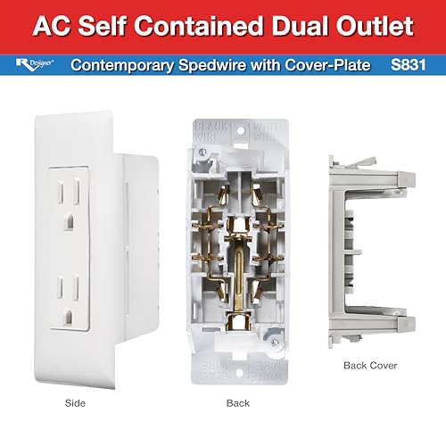 RV Designer RV مصمم S831، مخرج مزدوج حديث، ذاتي الاحتواء، سلك سريع مع غطاء، أبيض - Image 5