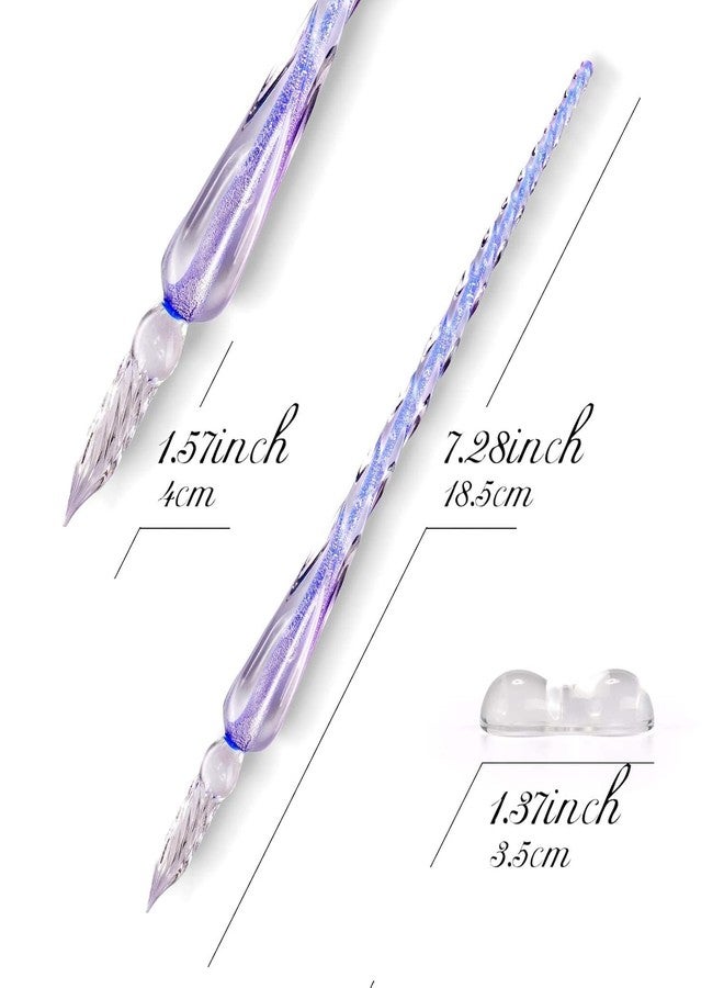 KOSH Glass Dip Pen And Ink Set, Glass Calligraphy Pens With Ink And Holder, Art,Painting,Writing,Decoration And Business Gift (4Pcs Crystal Dip Pen) - Image 4