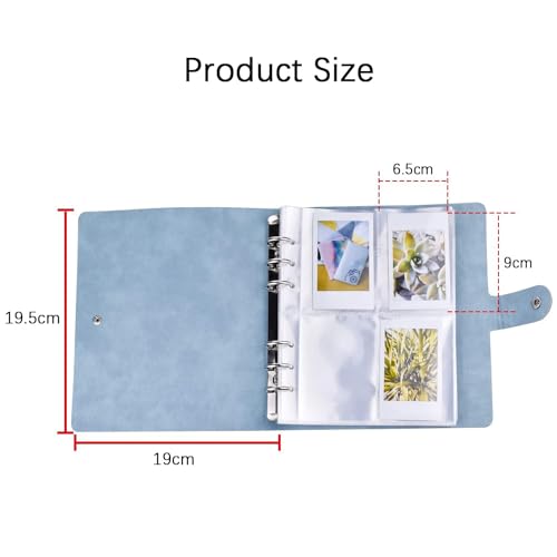 ZENKO 200 Pockets Lock Photo Album Compatible with Fujifilm Instax Mini 13/12/11/9/8/SE/41/99/Evo/Liplay Instant Camera/, Polaroid Snap SnapTouch Mint Zip Instant Camera Printer-Blue - Image 4