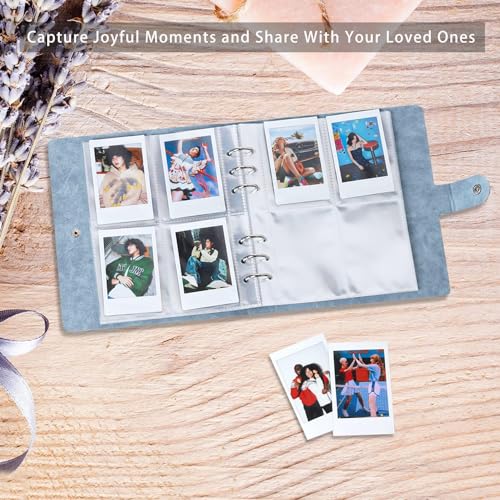 ZENKO 200 Pockets Lock Photo Album Compatible with Fujifilm Instax Mini 13/12/11/9/8/SE/41/99/Evo/Liplay Instant Camera/, Polaroid Snap SnapTouch Mint Zip Instant Camera Printer-Blue - Image 5