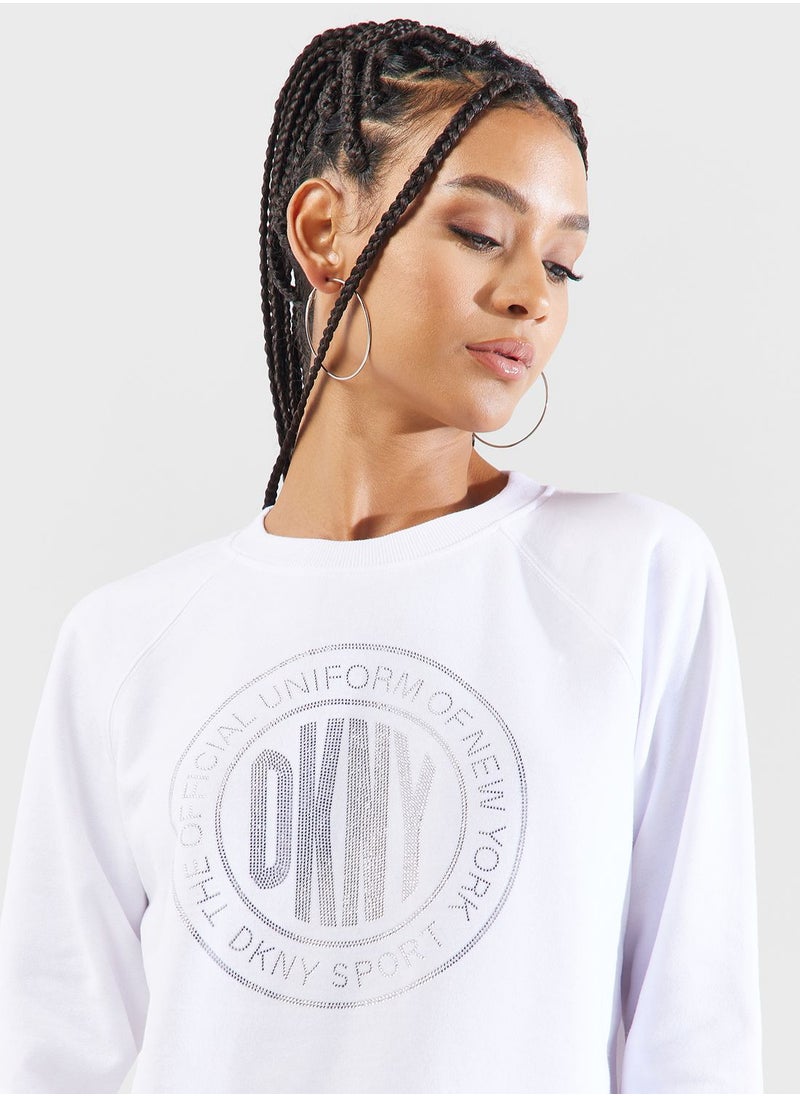 DKNY Sport - Crew Neck Logo Sweatshirt - Image 1