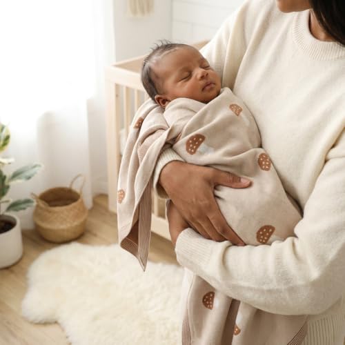 Bleu La La Unisex Baby Swaddle Blanket 100% Cotton Buttery Soft Cozy Receiving Swaddle Stroller Blanket for Shower Gift Registry for Newborns, Infants, Toddlers (Mushroom - Taupe) - Image 4