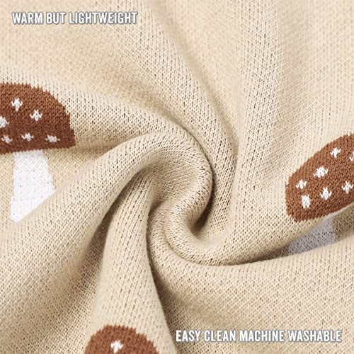 Bleu La La Unisex Baby Swaddle Blanket 100% Cotton Buttery Soft Cozy Receiving Swaddle Stroller Blanket for Shower Gift Registry for Newborns, Infants, Toddlers (Mushroom - Taupe) - Image 5