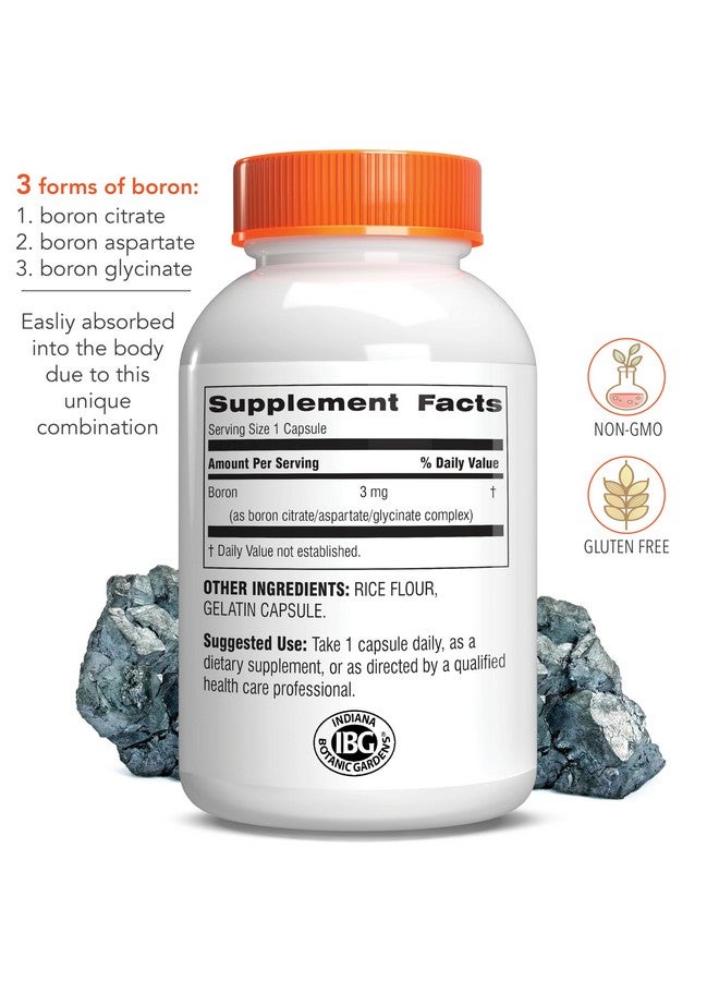 Botanic Choice Super Boron Complex (3mg) - Promotes Bone & Prostate Health by Metabolizing Calcium & Magnesium - 3 Forms of Boron for Men & Women - 2 Pack - Image 2