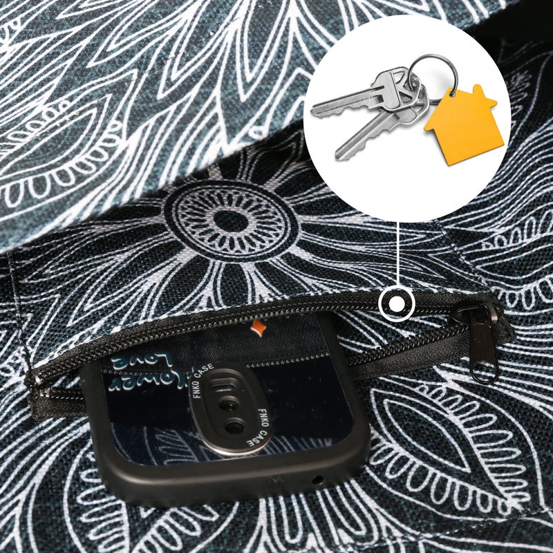 BagYG Yoga Mat Bag - Long Tote with Pockets - Holds More Yoga Accessories Carrier- Bag Fit Most Size Mats - Mandala Black - Image 3