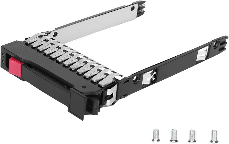 2.5in Hard Drive Tray, SAS SATA HDD Adapter Bracket, Metal ABS Stable Silver Black Hot Swap Drive Cage with 4 Screws for ProLiant DL360 G5 G6 G7 BL460c ML350 - Image 1