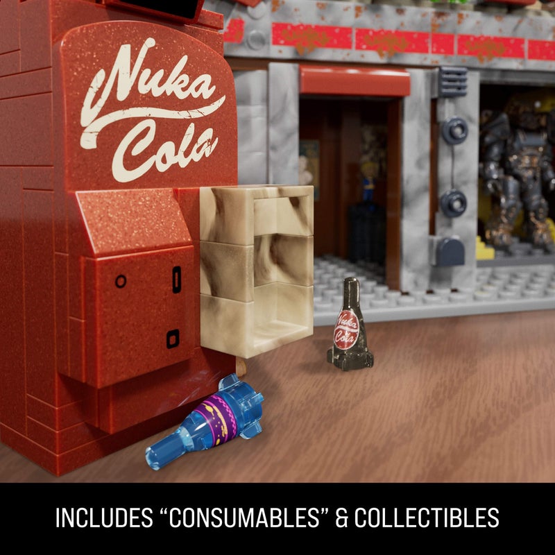 Mega Brands MEGA Fallout Action Figures Building Toys, Red Rocket Truck Stop with 824 Pieces, 2 Poseable Characters and Accessories, for Collectors - Image 5