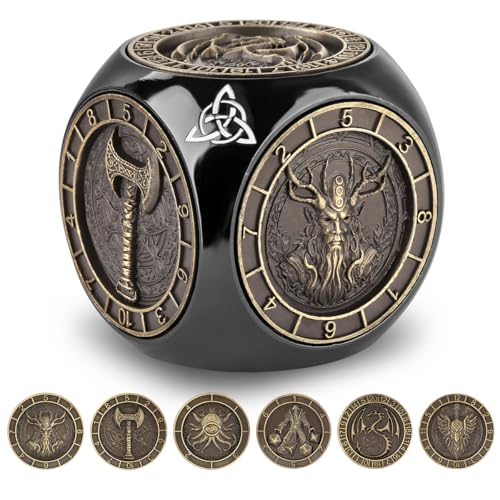 Keller & Weber DND Fingertip Spinner Dice Metal Dice Set with 3D Pattern Polyhedral Rotating Game Dice for DND Gifts with Dragon Logo Gift Box Role Playing Board Game Accessories Black - Image 5