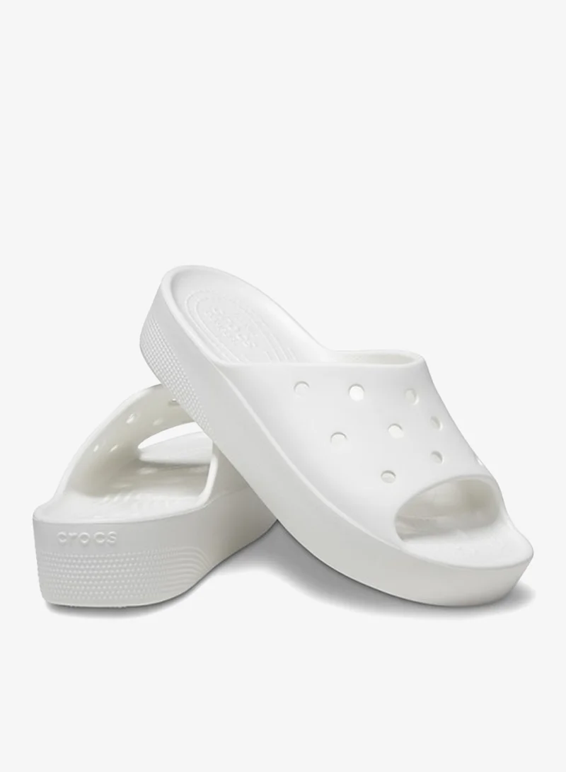 crocs White Classic Platform Slides for Women | Best Price UAE