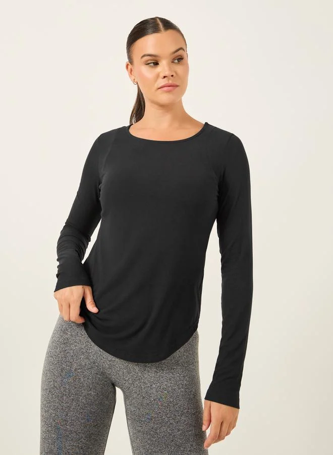 Styli Active Pin Tuck Back Long Sleeve Top