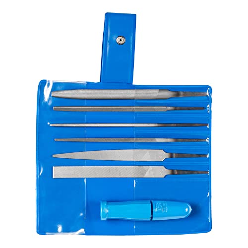 PFERD 4" Key File Set 265 A, 6-Piece – Second Cut – Includes Quick-Mounting Handle – for Delicate and Light Filing Tasks – Part 17009 - Image 1