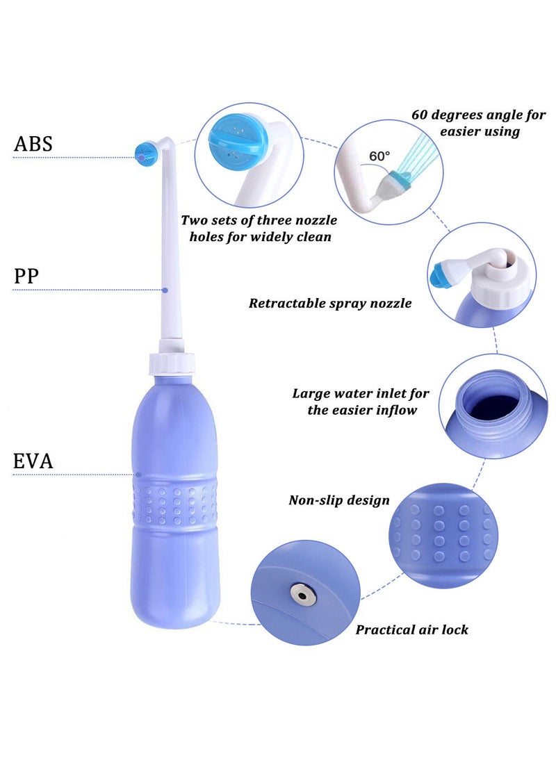 650ml Portable Bidet Sprayer Travel Bidet Bottle with Retractable Nozzle and Hand Held Bidet Bottle On-the-Go Travel Bag for Personal Hygiene Care Toilet Bidet Shower/Bathroom Bidet Spray (Blue) - Image 5