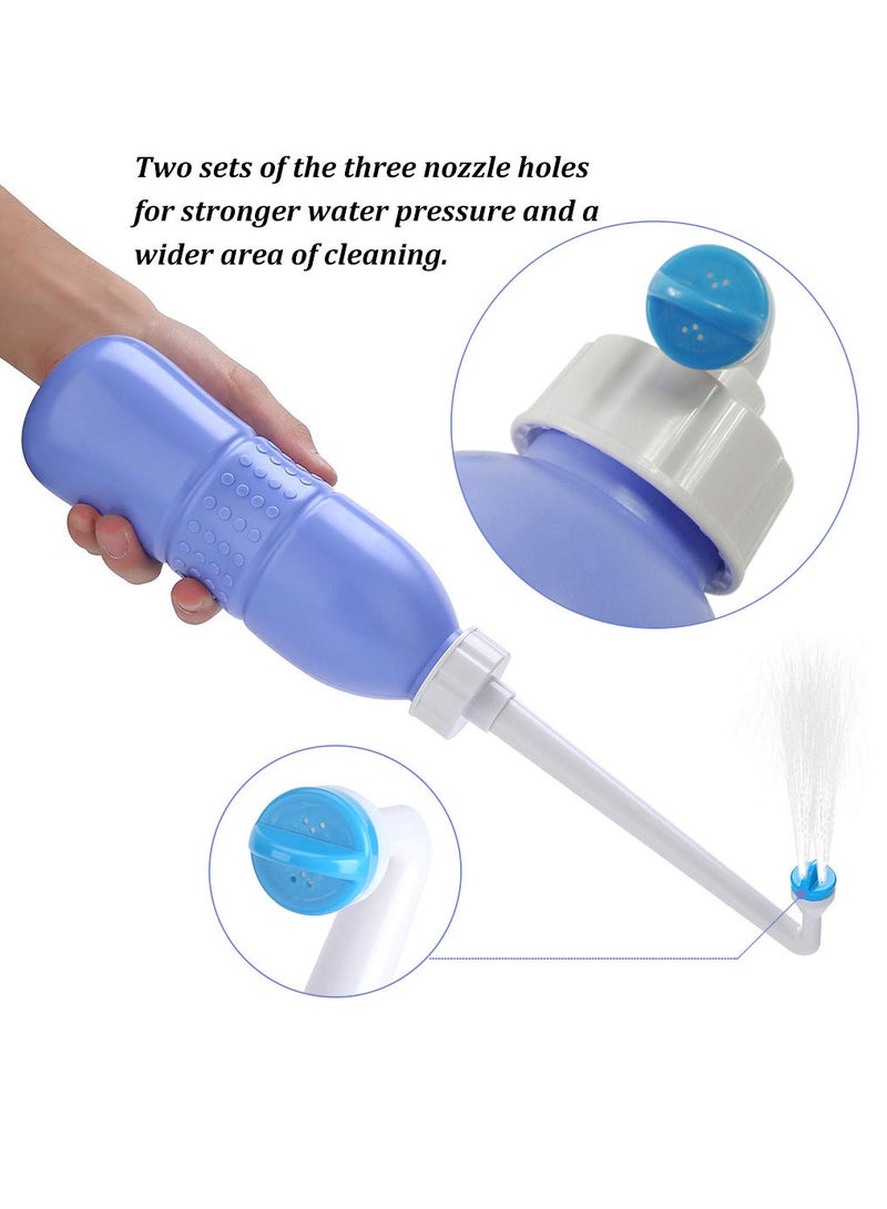 650ml Portable Bidet Sprayer Travel Bidet Bottle with Retractable Nozzle and Hand Held Bidet Bottle On-the-Go Travel Bag for Personal Hygiene Care Toilet Bidet Shower/Bathroom Bidet Spray (Blue) - Image 2