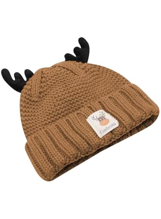 Cute Reindeer Moose Hat Winter Warm Knitted Beanie Cap  Antler Beanie Ski Skull Cap for Women Men - Image 2