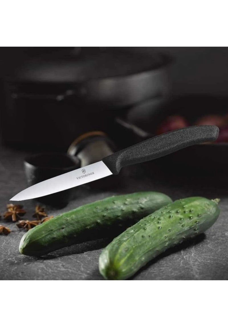 VICTORINOX KITCHEN Victorinox Swiss Classic Paring 4" straight Spear Point Blade 5/8" Width at Handle Black  - Image 4
