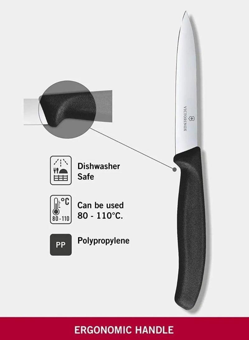 VICTORINOX KITCHEN Victorinox Swiss Classic Paring 4" straight Spear Point Blade 5/8" Width at Handle Black  - Image 3