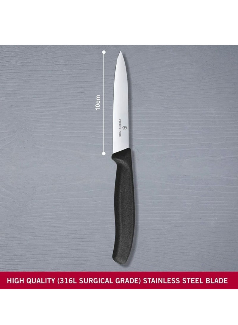 VICTORINOX KITCHEN Victorinox Swiss Classic Paring 4" straight Spear Point Blade 5/8" Width at Handle Black  - Image 2