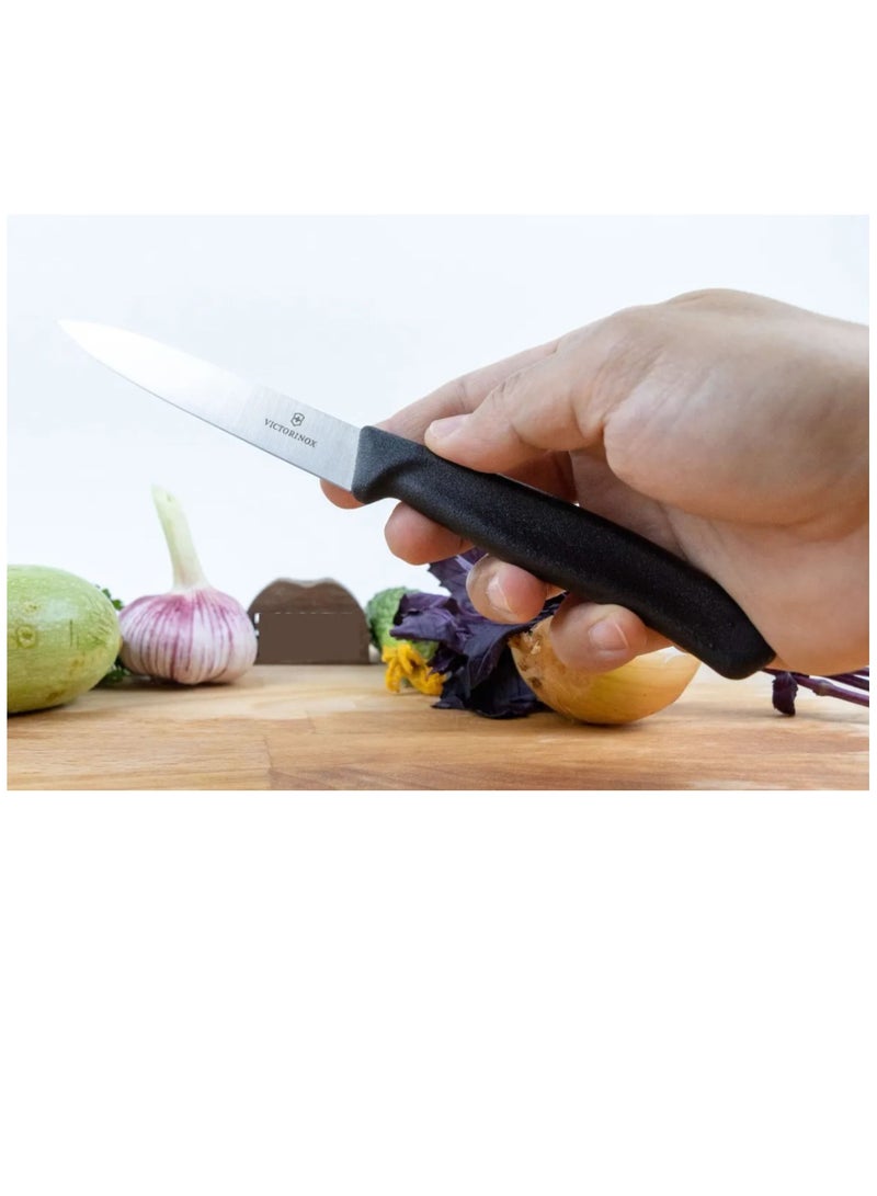 VICTORINOX KITCHEN Victorinox Swiss Classic Paring 4" straight Spear Point Blade 5/8" Width at Handle Black  - Image 5