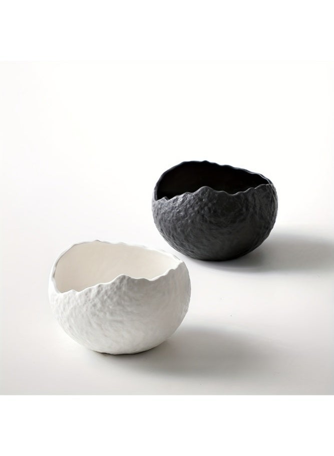 ميدي وعاء حلوى سيراميك فاخر قطعة واحدة، أدوات مائدة مصنوعة يدويًا، وعاء سلطة أنيق ومبتكر للتوابل لتناول الطعام والضيافة - Image 5