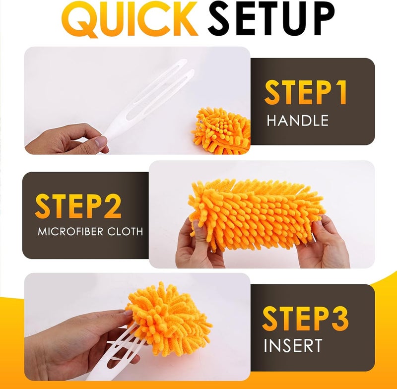 REDONES Dusters for Swiffer - Reusable Duster Refill Compatible with Swiffer Hand Duster, 360 Heavy Duty Dusters Refills 8 Pack(Handle is Not Included) - Image 4