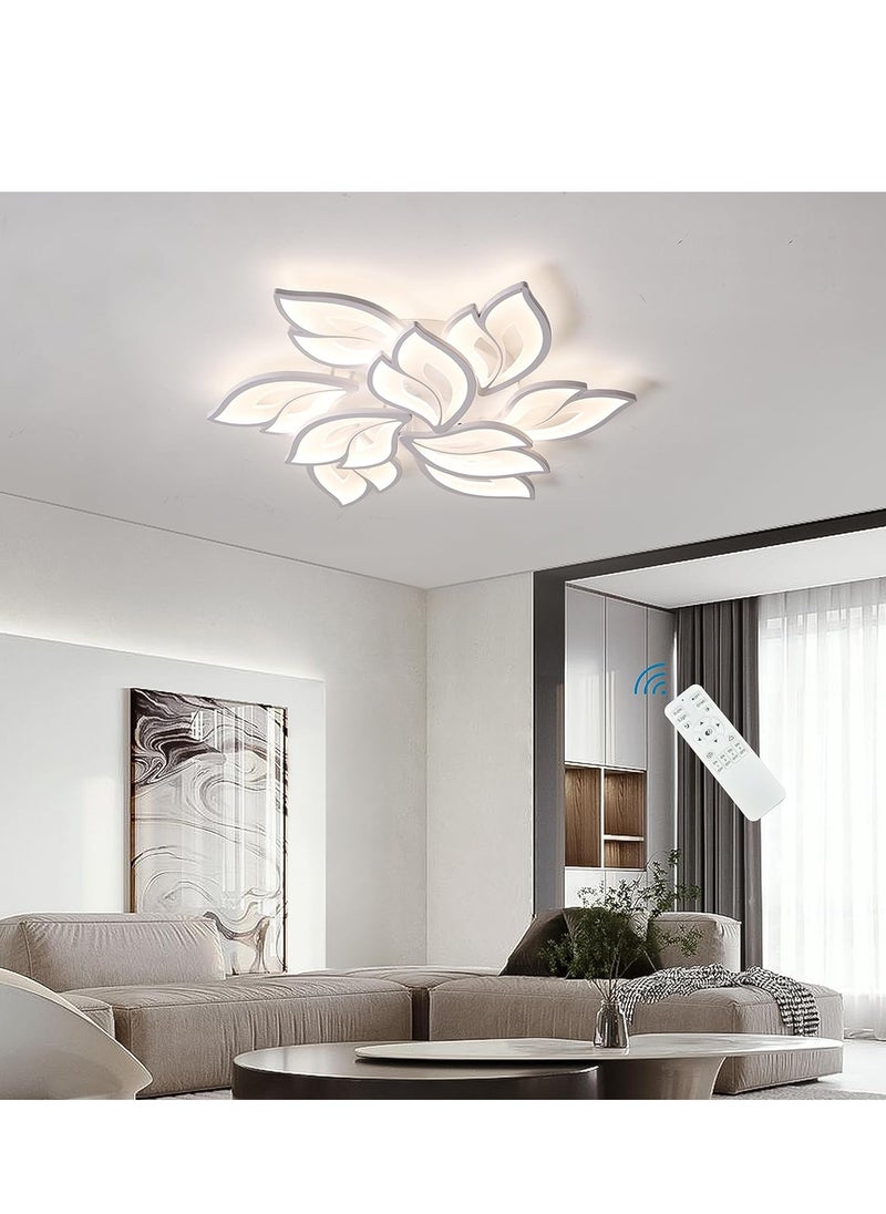 RATSAW Modern Dimmable LED Ceiling Light Acrylic Petals Ceiling Chandelier Lighting Fixture with Remote Control for Living Room Bedroom Dining Room  - Image 1