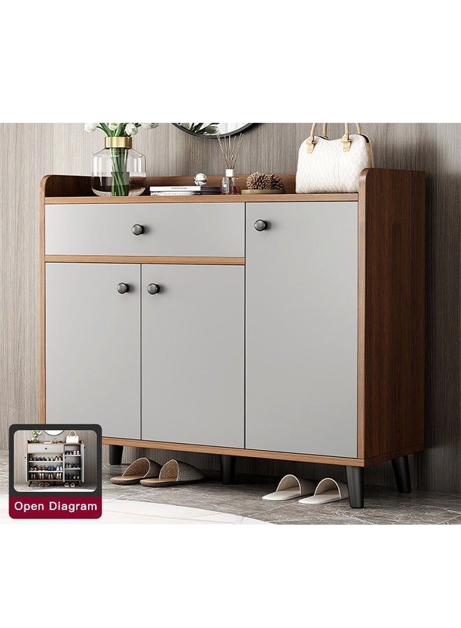 Sharpdo Shoe Cabinet Storage Shoe Rack Simple Storage Cabinet 90x30x48 cm Wood - Image 1