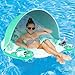 COOLCOOLDEE Pool Float with Canopy Cup Holder XL Pool Chair Lounge Float with Adjustable Sun Shade Cover Drink Holder Ergonomic HeadrestInflatable Pool Float for AdultsGreen - Image 3