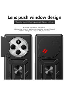 Generic Case Cover Shockproof Window Protective Case with Camera Protection and Metal Ring Compatible with   Redmi 14C 4G / Poco C75 4G (Black)  - Image 4