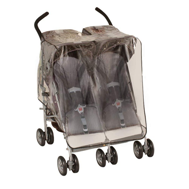 Jeep عربة أطفال جيب جانبية بحجم واحد مع درع للطقس، أبيض - Image 2