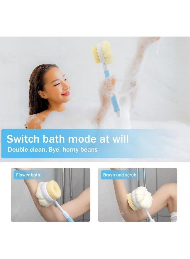 RAMPKD Foldable 2 in 1 folding bath brush for shower, scrubber bath mesh sponge brush using body exfoliating, bathing accessories for body brushes (multi-color) (pack of 1) - Image 3