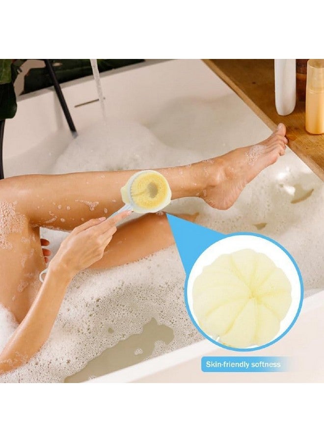 RAMPKD Foldable 2 in 1 folding bath brush for shower, scrubber bath mesh sponge brush using body exfoliating, bathing accessories for body brushes (multi-color) (pack of 1) - Image 4