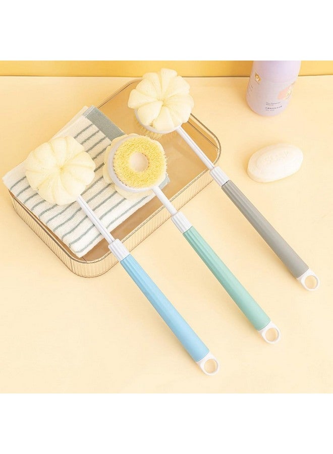 RAMPKD Foldable 2 in 1 folding bath brush for shower, scrubber bath mesh sponge brush using body exfoliating, bathing accessories for body brushes (multi-color) (pack of 1) - Image 1