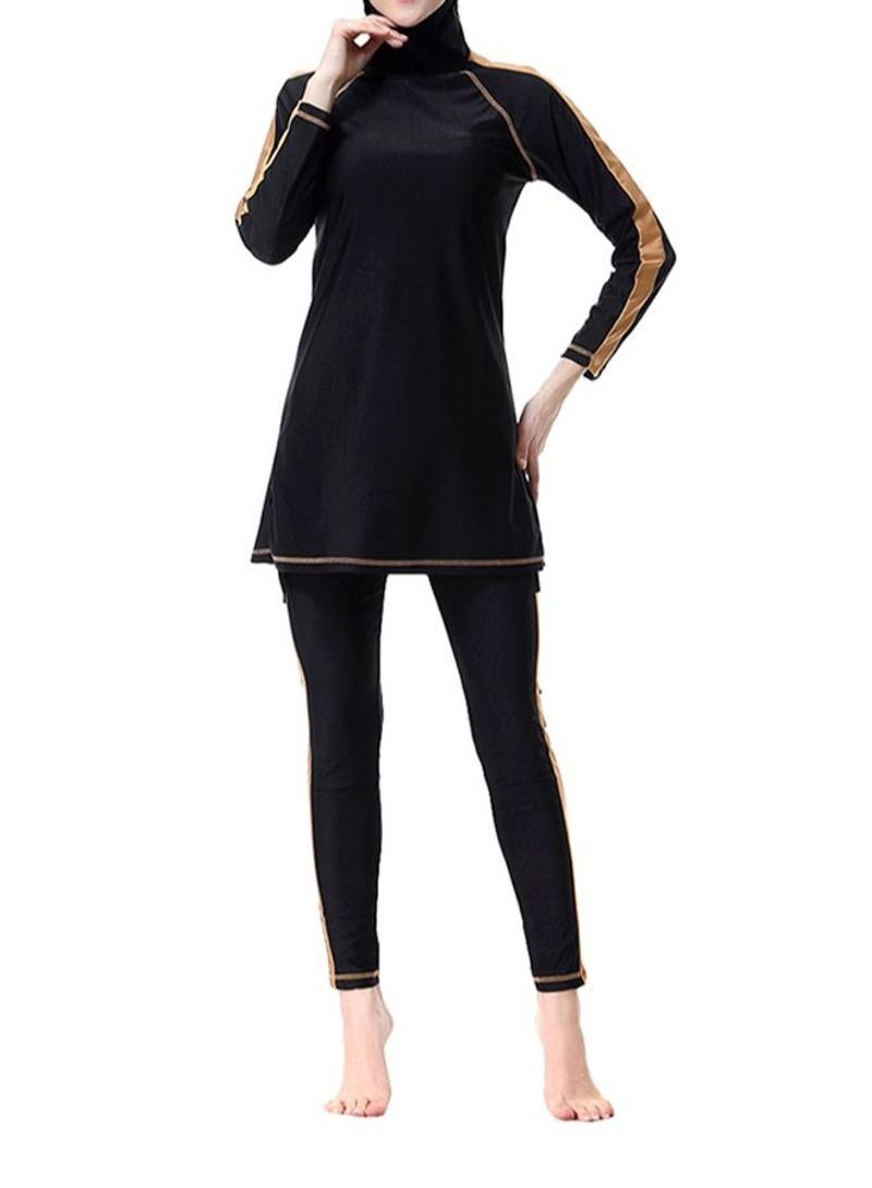 NIBEMINENT Sun Protection Conservative Swimwear Burkinis Black/Brown - Image 2