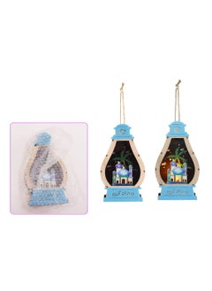 PARTY FUN Ramadan Kareem Wooden Lantern With Light 4x17.5cm of Cozy Brilliance  - Image 2
