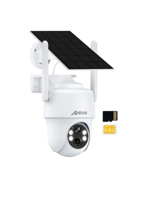 ANRAN 3G/4G LTE Security Camera Outdoor Wireless 2K, No WiFi Security Camera with Solar Panel, Battery Powered Security Camera, PIR Humanoid Detection, Pan Tilt Control, 2-Way Audio PTZ Camera