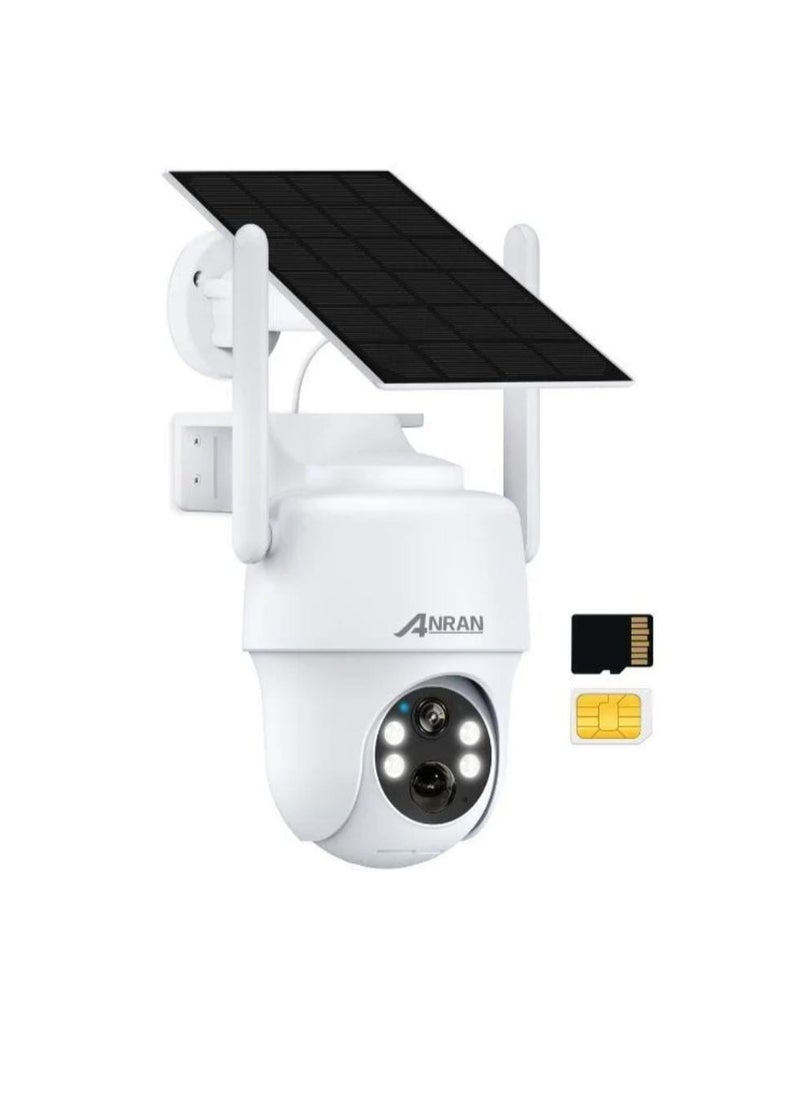 ANRAN - ANRAN 3G/4G LTE Security Camera Outdoor Wireless 2K, No WiFi Security Camera with Solar Panel, Battery Powered Security Camera, PIR Humanoid Detection, Pan Tilt Control, 2-Way Audio PTZ Camera - Image 1
