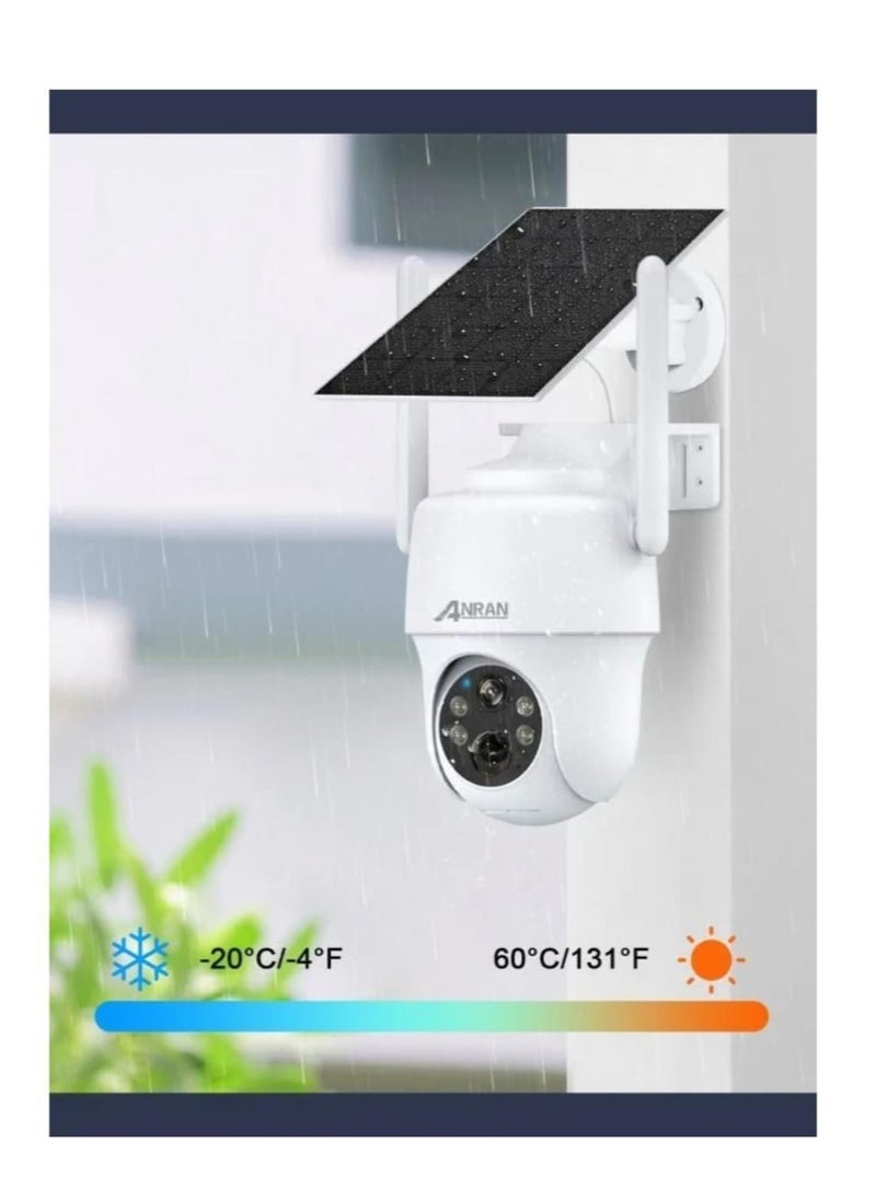 ANRAN - ANRAN 3G/4G LTE Security Camera Outdoor Wireless 2K, No WiFi Security Camera with Solar Panel, Battery Powered Security Camera, PIR Humanoid Detection, Pan Tilt Control, 2-Way Audio PTZ Camera - Image 1