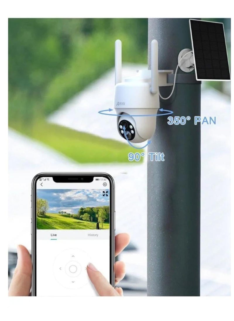 ANRAN - ANRAN 3G/4G LTE Security Camera Outdoor Wireless 2K, No WiFi Security Camera with Solar Panel, Battery Powered Security Camera, PIR Humanoid Detection, Pan Tilt Control, 2-Way Audio PTZ Camera - Image 1