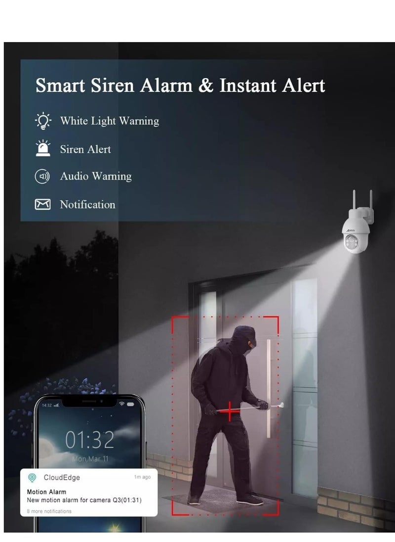 ANRAN - ANRAN 3G/4G LTE Security Camera Outdoor Wireless 2K, No WiFi Security Camera with Solar Panel, Battery Powered Security Camera, PIR Humanoid Detection, Pan Tilt Control, 2-Way Audio PTZ Camera - Image 1