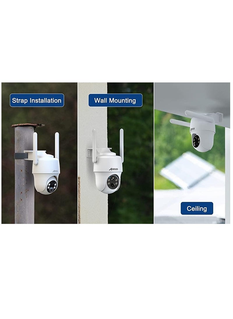 ANRAN - ANRAN 3G/4G LTE Security Camera Outdoor Wireless 2K, No WiFi Security Camera with Solar Panel, Battery Powered Security Camera, PIR Humanoid Detection, Pan Tilt Control, 2-Way Audio PTZ Camera - Image 1