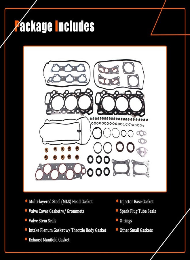 AUCERAMIC طقم حشيات رأس الأسطوانة AUCERAMIC HS26509PT MLS مناسب لسيارات هوندا أكورد، أوديسي، بايلوت، ريدجلاين، كروس تور موديلات 2008-2017، وأكيورا RDX TL TSX 3.5 لتر موديلات 2009-2015 (J35Z2 J35Z3) - Image 5