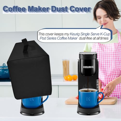 NUENSS-ROR Dust cover for Keurig Single Serve K-Cup Pod Coffee Maker, Heavy Duty Waterproof Coffee Machine Cover for Keurig K-Express, K-Mini and K-Iced Single Serve K-Cup Pod Coffee Maker (Black) - Image 2