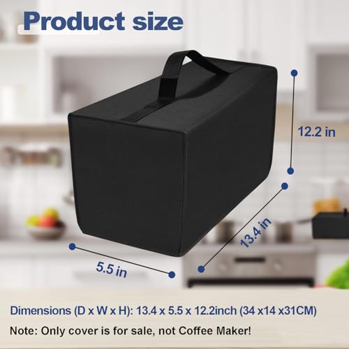 NUENSS-ROR Dust cover for Keurig Single Serve K-Cup Pod Coffee Maker, Heavy Duty Waterproof Coffee Machine Cover for Keurig K-Express, K-Mini and K-Iced Single Serve K-Cup Pod Coffee Maker (Black) - Image 3